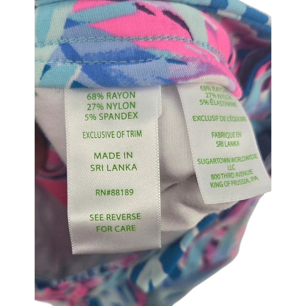 Lilly Pulitzer Women's Blue Pink Floral Scalloped Hem Shorts Size 00